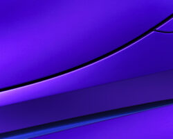 Bodywork of violet sedan, surface of sport car door and fender in ultramodern style, abstract detail of concept racing vehicle